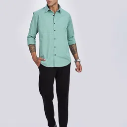 Eszett Spread Collar Casual Cotton Shirt-picture-37