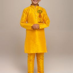 DEVOILER Boys Mandarin Collar Straight Kurta-image-41