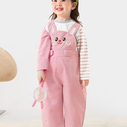LULU & SKY Girls Strappy Applique Pure Cotton Front Dungaree-image-69