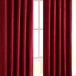 BELLA TRUE Maroon 2 Pcs Door Curtains-image-53