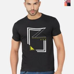 GLOBAL NOMAD Men 2 Printed Bio Finish Applique T-shirt-image-73