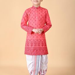 NFC CREATION Boys Embroidered Cotton Blend Kurta & Dhoti Pants-image-81