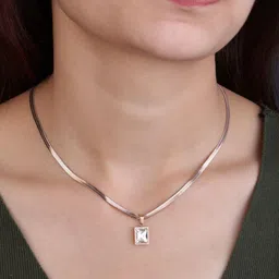 JKL Jewelry Rose Gold-Plated Stainless Steel Necklace-36