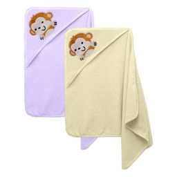 PARYAG Yellow & Blue 2 Printed Cotton 250 GSM Bath Towel-28