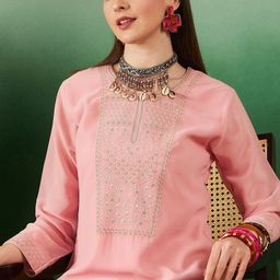 Sangria Embroidered Straight Kurta & Trousers-picture-27
