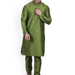 REFULGENT Men Regular Dupion Silk Kurta with Pyjamas-20