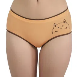 Moda Rapido Printed Seamless Basic Briefs CAT_ORANGE_XS-17
