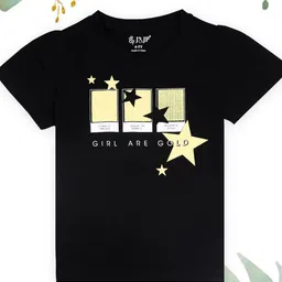 J&JP Girls Typography Printed Applique T-shirt-image-35