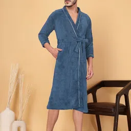 FABINALIV Cotton Bath Robe With Belt-image-80