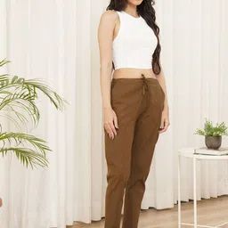 Larqi Women Relaxed Straight Leg Easy Wash Cotton Trousers-picture-10