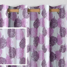 Aura Purple & White 2 Pieces Light Blocking Door Curtains-picture-23