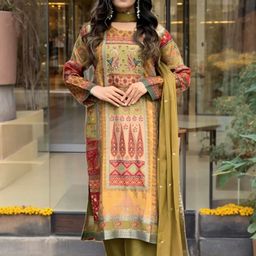 KALINI Women Ethnic Motifs Printed Regular Kurta with Trousers & With Dupatta-image-104