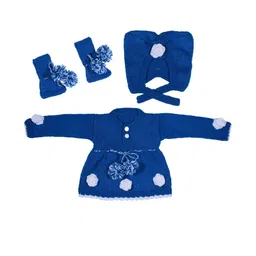 deva creation Blue Wool Jumper Dress-24