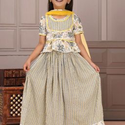Cutiekins Girls Printed Ready to Wear Lehenga & Blouse With Dupatta-image-98