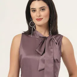 Style Quotient Tie-Up Neck Satin Top-picture-38