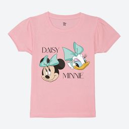 Wear Your Mind Girls Minnie Mouse Printed Puff Sleeves Pure Cotton T-shirt-image-80