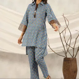 GILLORI Polka Printed Pure Cotton Co-Ord Set-image-25