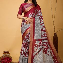 Anouk Rustic Kalamkari Zari Sungudi Saree-40