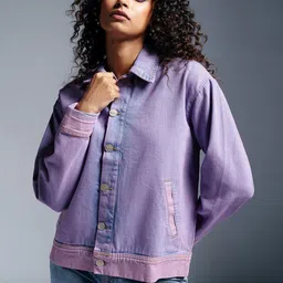 FREAKINS Women Washed Denim Jacket-image-39