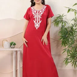 EASY MOM Embroidered Maxi Dress-91