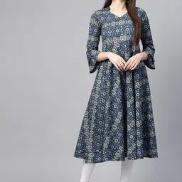 IKRASS Women Floral Printed Cotton Anarkali Kurta-picture-20