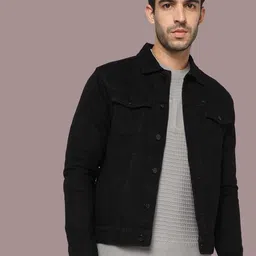 KLIZEN Men Graphic Printed Spread Collar Denim Jacket-picture-10
