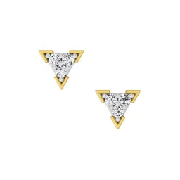 Sparkles Triangle Stud Earrings Round Shape Diamond 1 Carat 14K-image-77