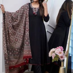 KALINI Women Ethnic Motifs Yoke Design Regular Mirror Work Kurta with Palazzos & With Dupatta-7