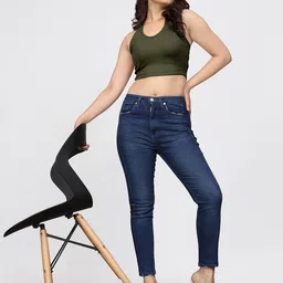 Moda Rapido Round Neck Fitted Crop Top-image-81