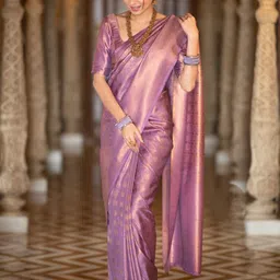 KAYOMMI Woven Design Zari Pure Silk Kanjeevaram Saree-29