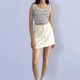 Outzidr High Waist A- Line Mini Skirt-image-74
