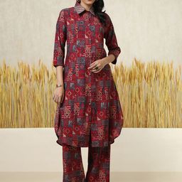Soch Ethnic Motifs Printed Tunic With Trousers Co-Ord-13