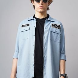 British Club Men Classic Casual Shirt with Applique Detail-image-10