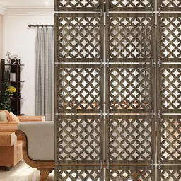 RANDOM Brown Geometric Window Blinds image 1
