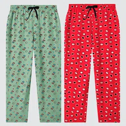 Tee Weavers Girls Pack Of 2 Printed Cotton Lounge Pants-picture-10