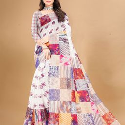 Anouk Floral Linen Blend Saree-image-75