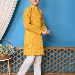 NFC CREATION Boys Floral Printed Regular Kurta with Pyjamas image 3