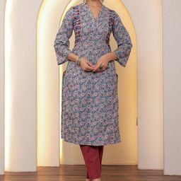 GULAB CHAND TRENDS Women Floral Printed Block Print Kurta-39