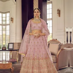 Fusionic Embroidered Semi-Stitched Lehenga & Unstitched Blouse With Dupatta-50