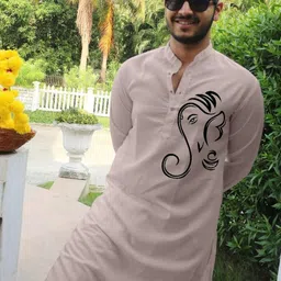Snowdrip Men Embroidered Thread Work Anarkali Kurta-image-94