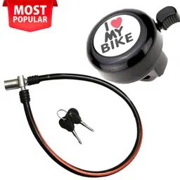 BLLCK03 Combo of Heavy Duty, Round Key For Xtra Safety and Cycle Bell Bicycle Lock-image-37