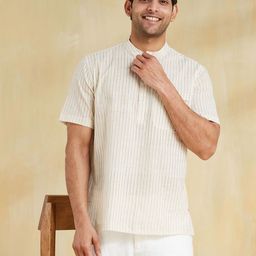 Fabindia Men Opaque Printed Casual Shirt-image-98