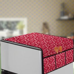 The Furnishing Tree Red Printed Refrigerator Cover-image-84