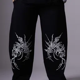 HOP HEAD Men Printed Cotton Relaxed Fit Mid Rise Track Pant-image-18