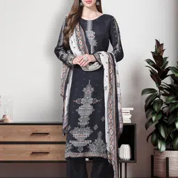 Stylee LIFESTYLE Embroidered Pure Silk Unstitched Dress Material-picture-14