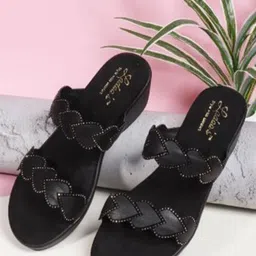 LADOO'S Women Leather Wedge Sandals-16