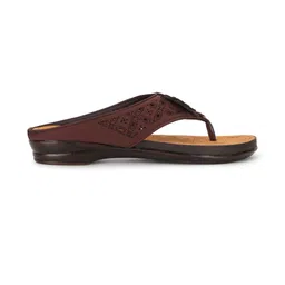 ORTHO JOY Women Brown Open Toe Slip-On Flats-picture-39
