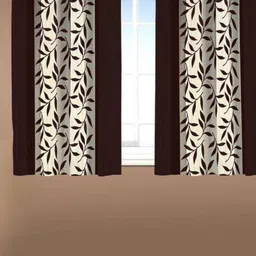 BELLA TRUE Beige & White 2 Pieces Ethnic Motifs Window Curtains-image-92