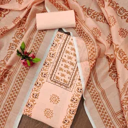 KALINI Ethnic Motifs Printed Chanderi Cotton Unstitched Dress Material-picture-13