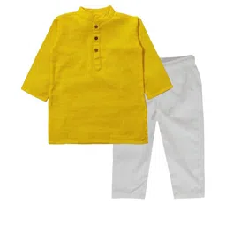 SNOWFLAKES Boys Mandarin Collar Straight Kurta With Pyjamas-picture-2